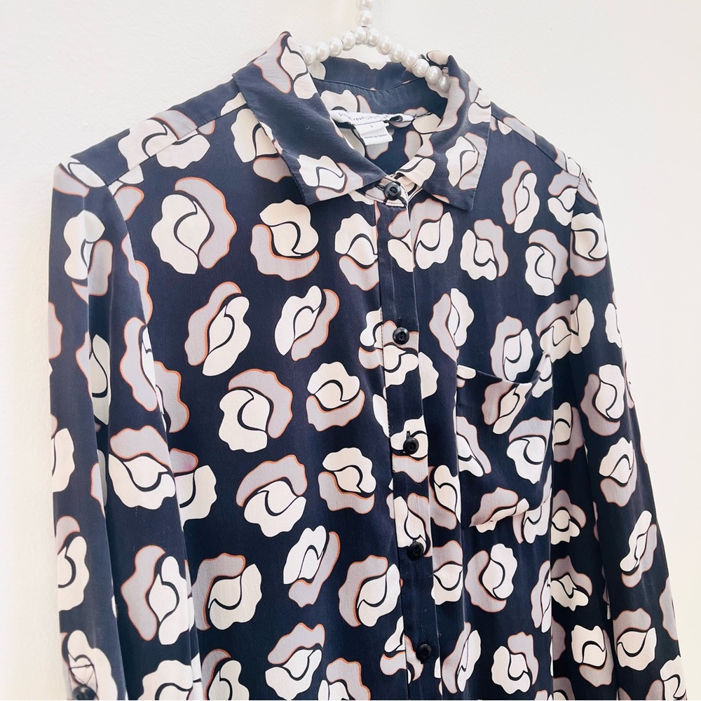 Silk DVF Diane Von Furstenberg Ballet Rose Long Sleeve Dress - Picture 2 of 8